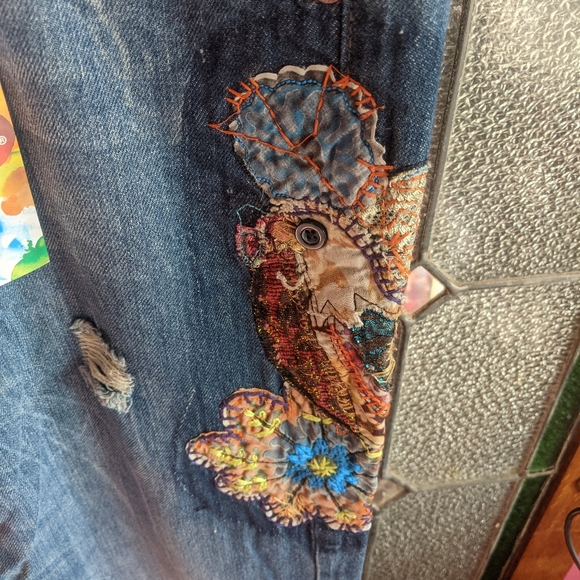 Desigual Embroidered NWT Boho Jeans - Picture 6 of 11